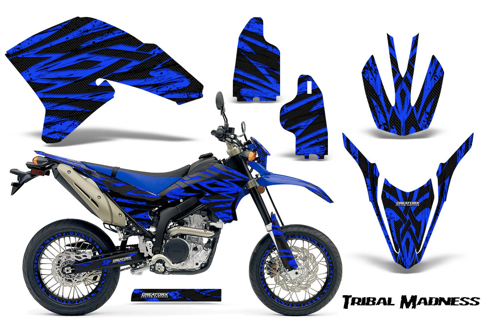 Yamaha WR250X R Graphics Kit Tribal Madness Blue NP Rims